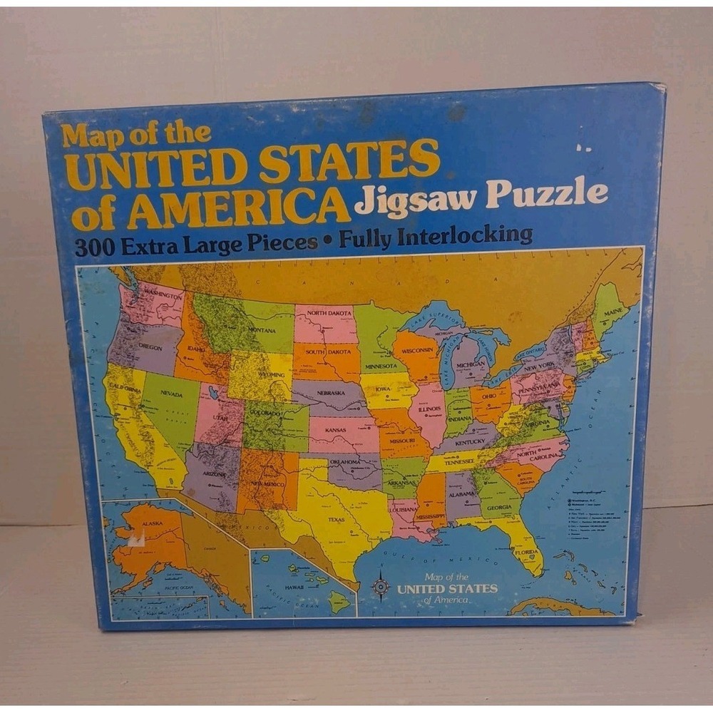 1985 Western Publishing Map Of The United States Of America 300 Pc Jigsaw Puzzle